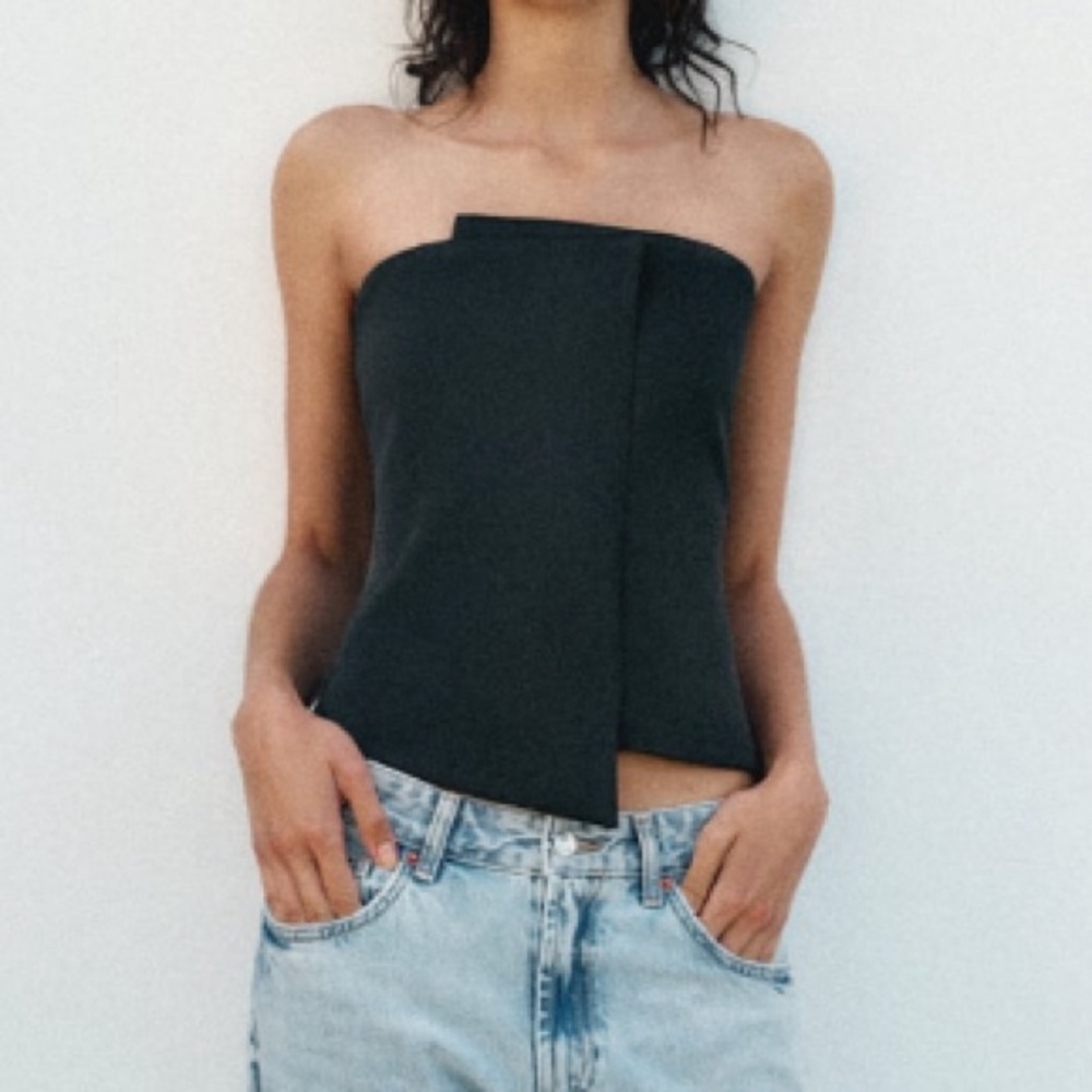 Strapless satin halter / corset XS Zara